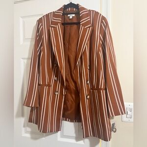 Striped Rust/Burnt Orange Women's Blazer